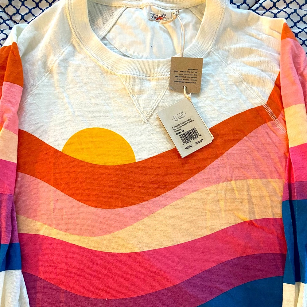 Faherty soleil sunset waves sweatshirt-NWT